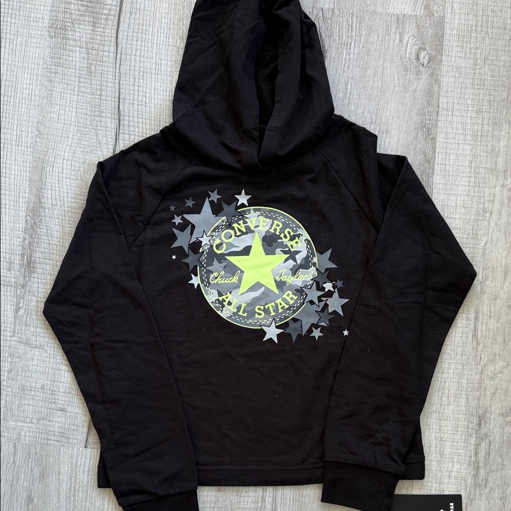 Converse Kids Black and Yellow Star Hoodie